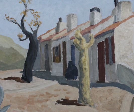 Mid Century Landscape Oil Painting from Sweden Free Shipping