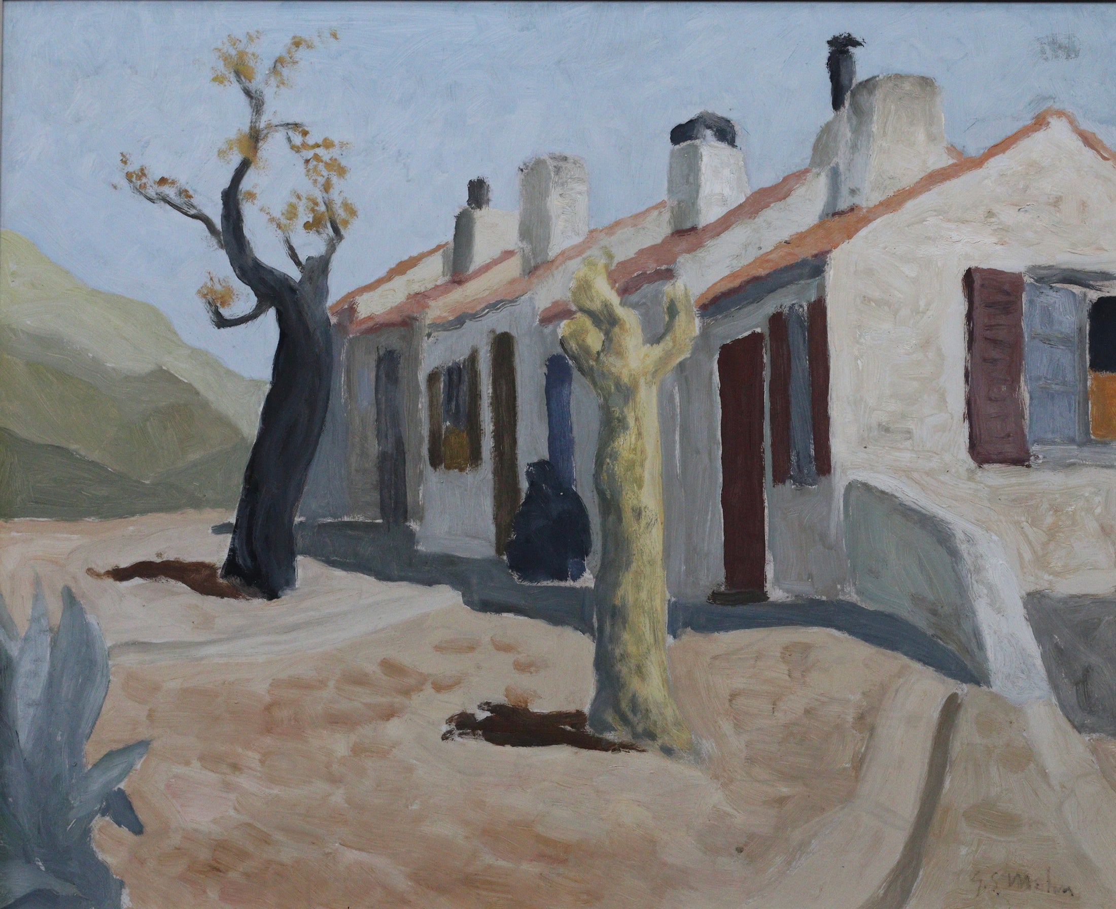 Mid Century Landscape Oil Painting from Sweden Free Shipping