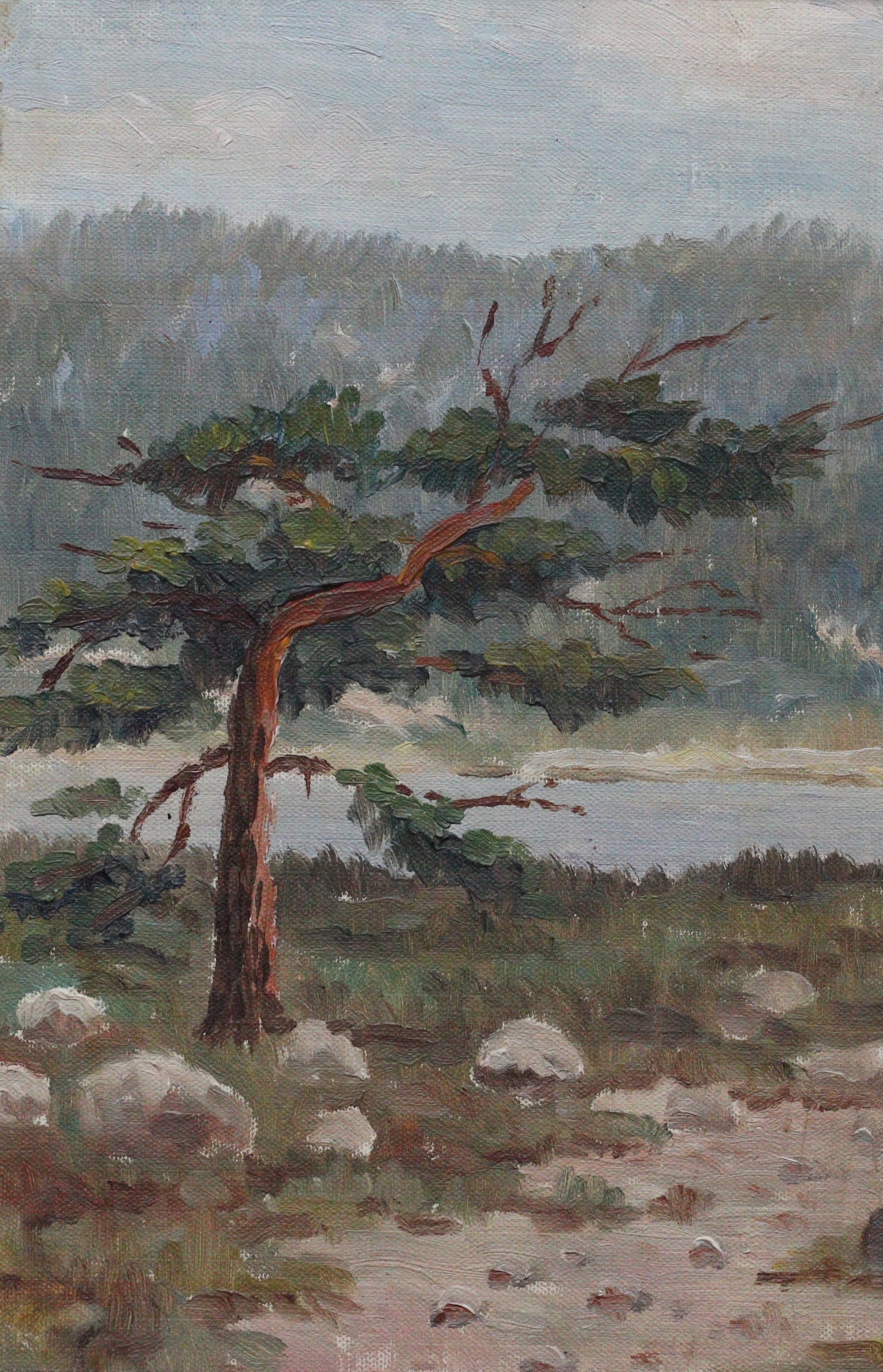 Vintage Fine Art Landscape Oil Painting by August Ehrenberg 1929