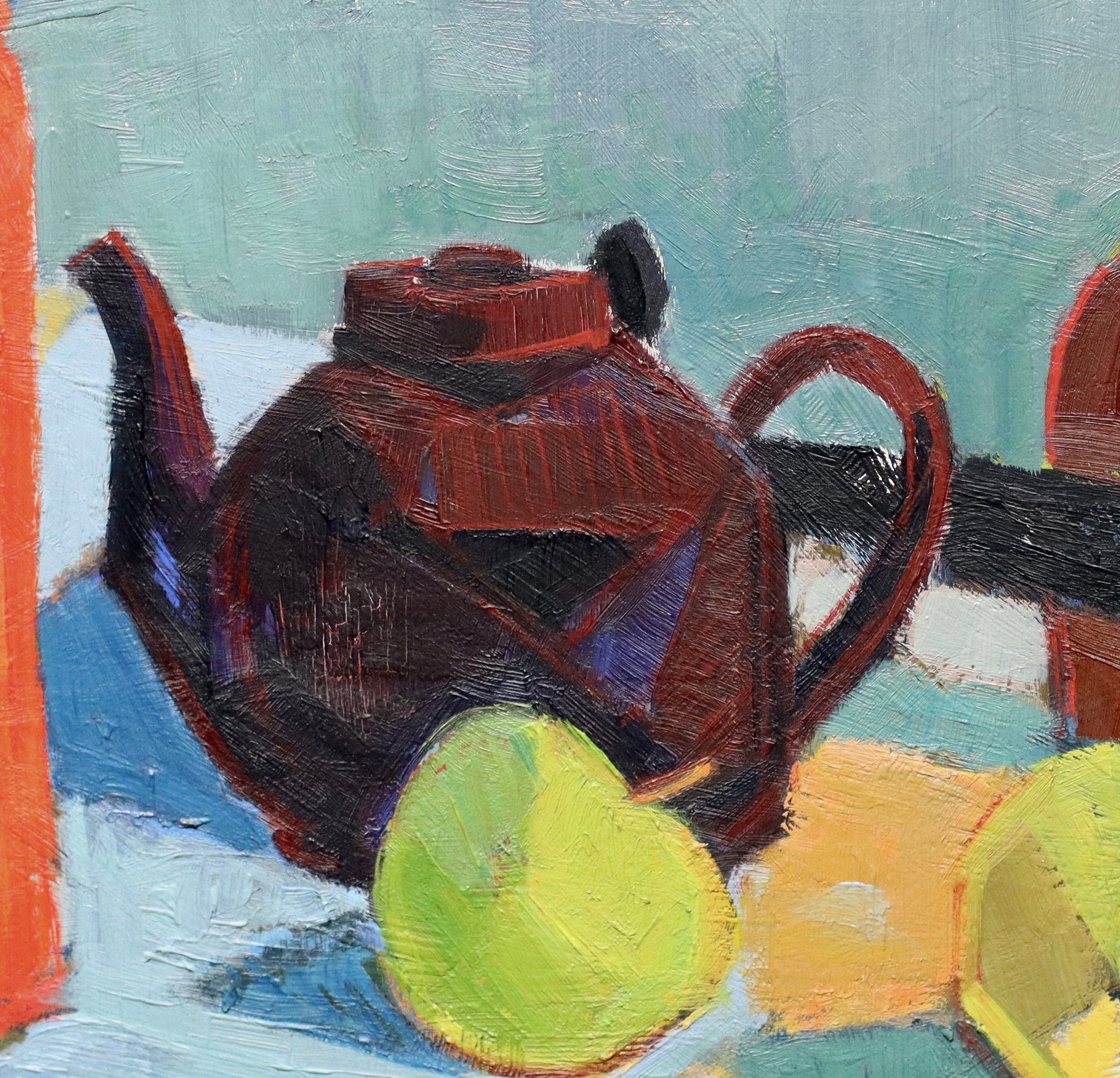 Colorful Mid Century Still Life Oil Painting from Sweden