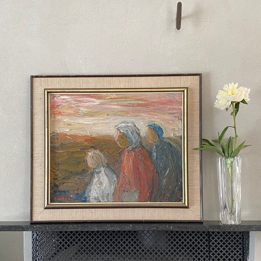 Vintage Mid Century Expressionist Oil Painting from Sweden signed Emland