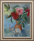 Load image into Gallery viewer, Vintage Mid Century Still Life Oil Painting from Sweden Signed Olsson