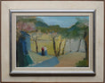 Load image into Gallery viewer, Vintage Landscape Oil Painting by Helge Cardell Sweden 1960's
