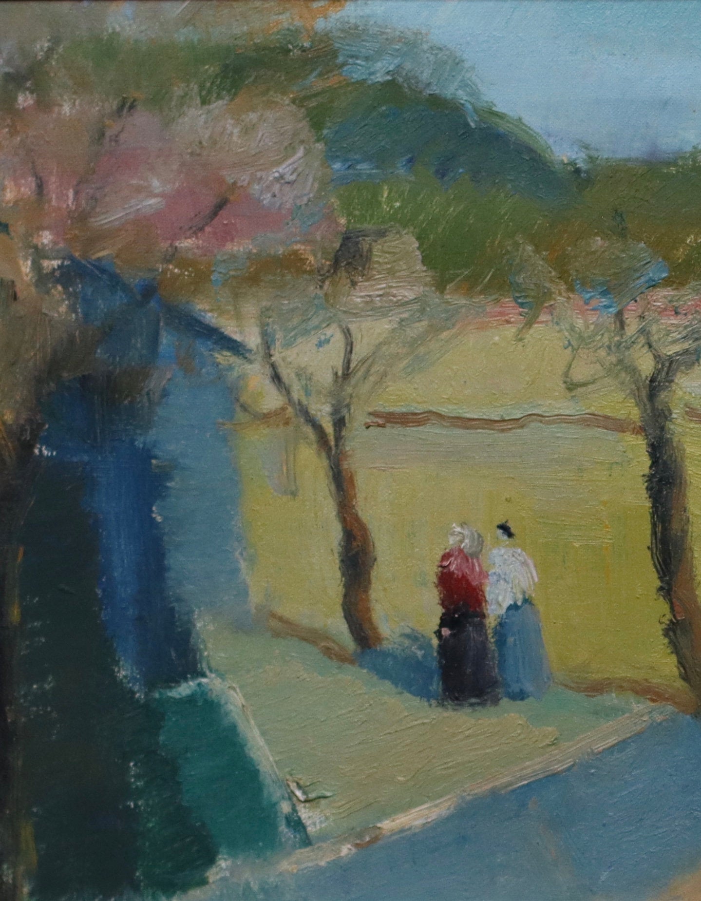 Vintage Landscape Oil Painting by Helge Cardell Sweden 1960's