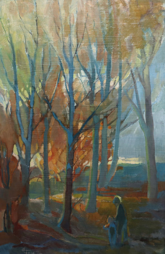 Vintage Original Landscape Oil Painting by H Falk Sweden