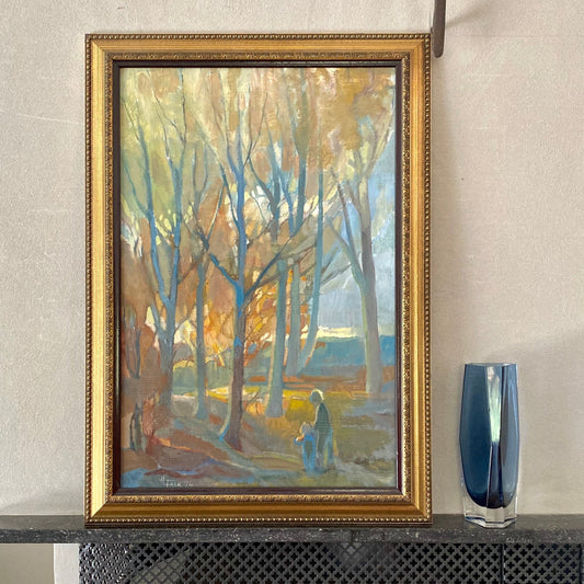 Vintage Original Landscape Oil Painting by H Falk Sweden
