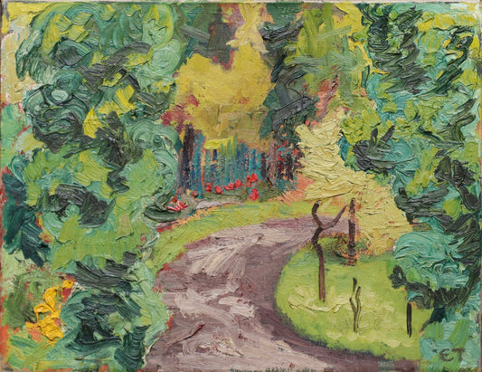 Original Vintage Landscape Oil Painting from Sweden By Elsa Thorén
