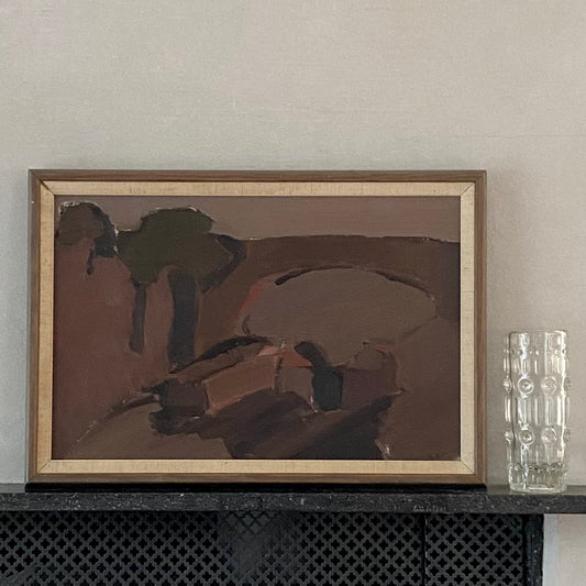 Original Vintage Art Room Mid Century Oil Painting by R Magnusson from Sweden