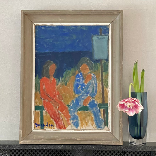 Vintage Mid Century Oil Painting By S Grändin Sweden