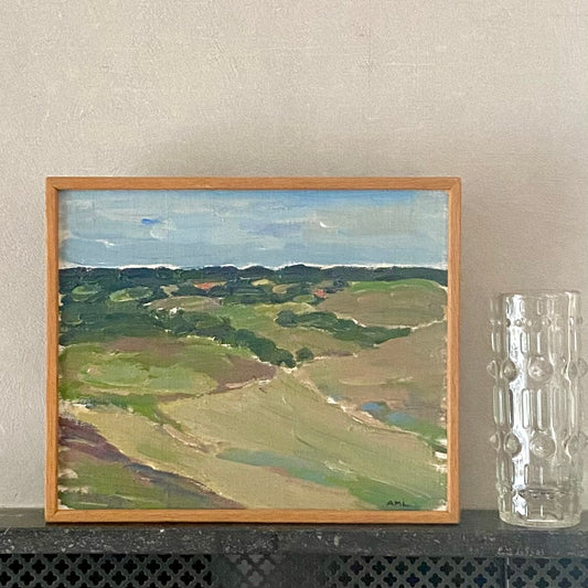 Vintage Original Landscape Oil Painting By AML Sweden
