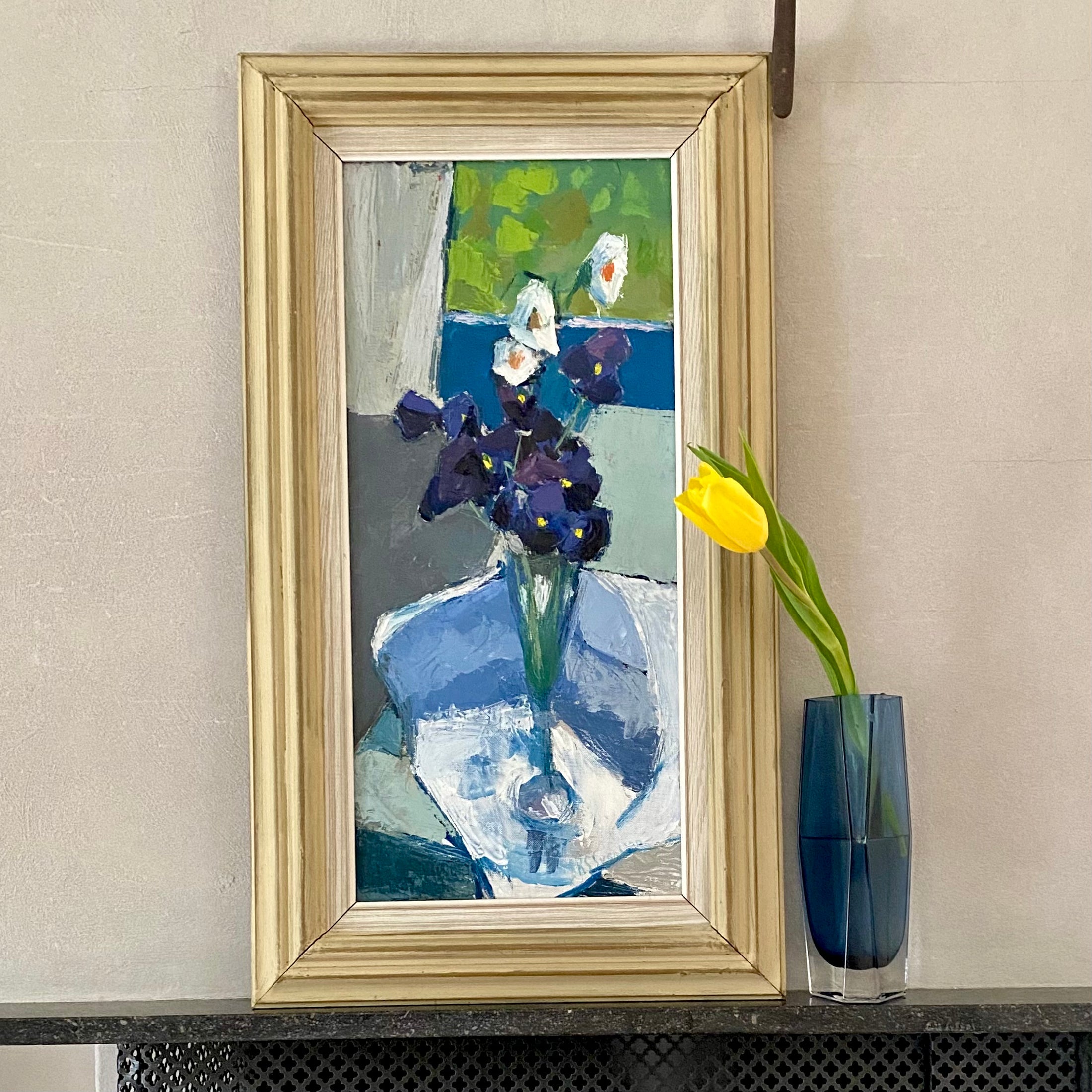 Vintage Mid Century Still Life Oil  Painting From Sweden KS Svensson