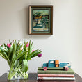 Load image into Gallery viewer, Vintage Village Oil Painting Dated 1934 from Sweden