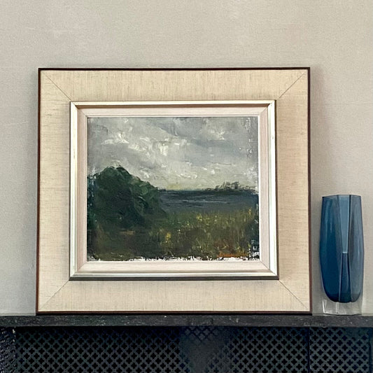 Mid Century Landscape Oil Painting By H Brundin Sweden
