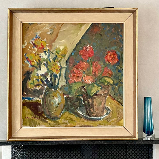 Original Oil Painting Vintage Still Life By E Ohlsson Sweden