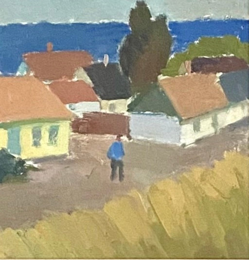 Mid Century Coastal Oil Painting from Sweden By S Holmquist