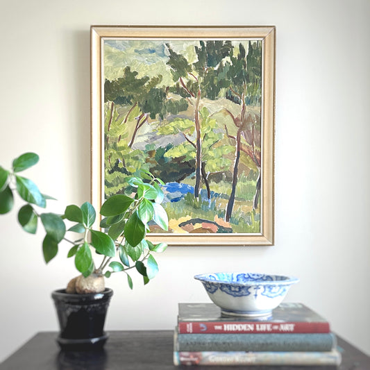 Colorful Swedish Vintage Original Landscape Oil Painting