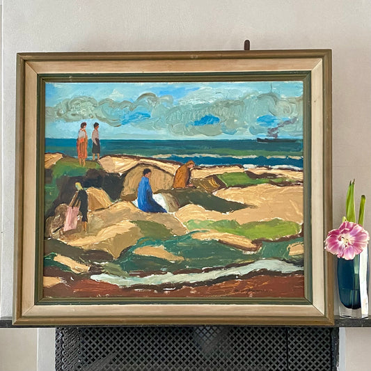 Vintage Mid Century Oil Painting from Sweden Signed Bertil Johansson