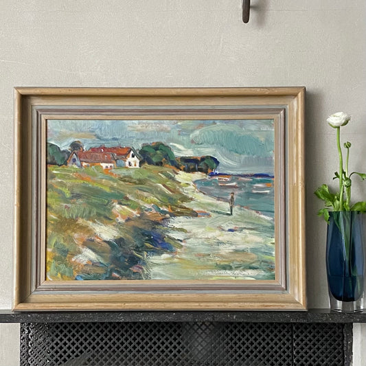Vintage Seascape Oil Painting From Sweden by Torsten Lidman 1947