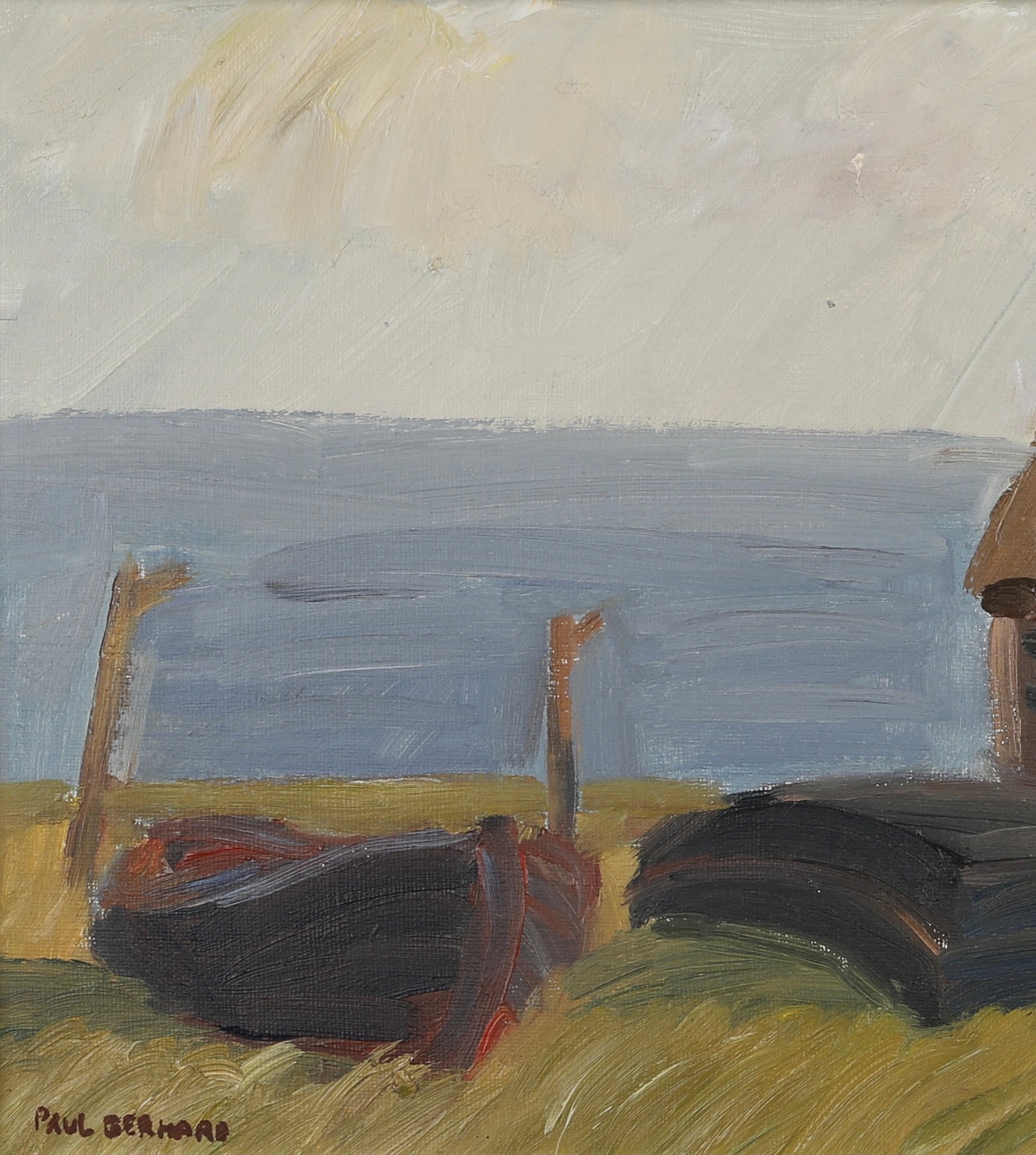 Vintage Art Room Mid Century Oil Painting By P Berhard Sweden