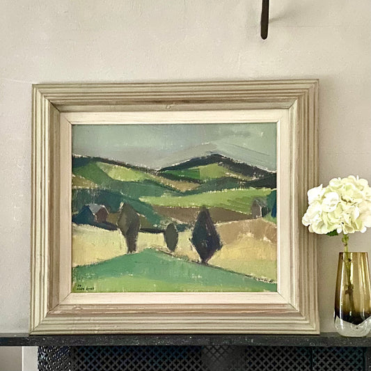 Swedish Mid Century Oil Painting by Allen Erwö 1954