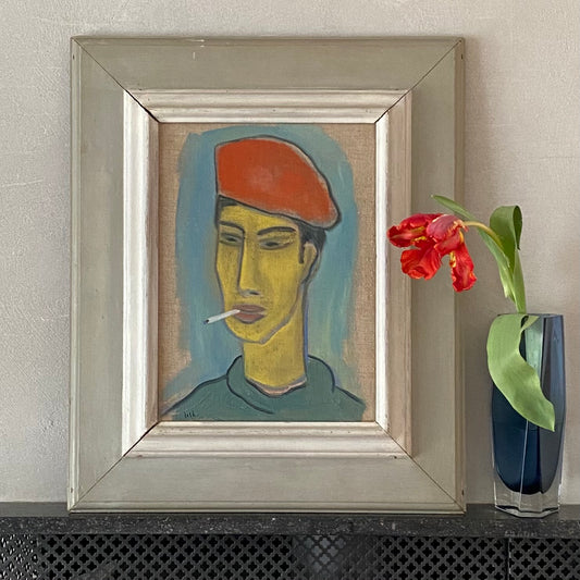 Vintage Original Portrait Oil Painting From Sweden