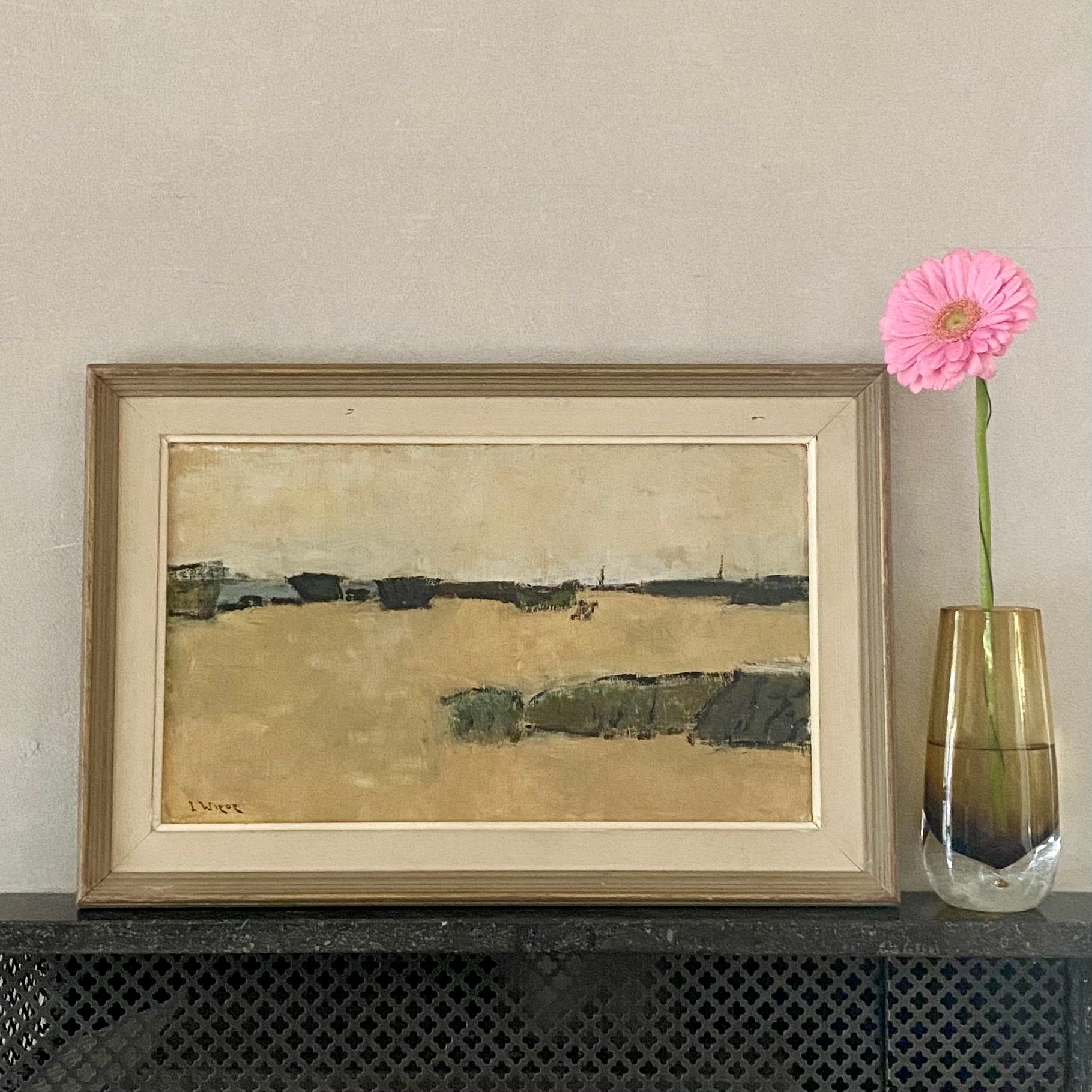 Vintage Mid Century Landscape Oil Painting By Ingvar Wiede Sweden