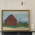 Load image into Gallery viewer, Original Vintage Art Room Mid Century Barn Oil Painting by Börje A from Sweden