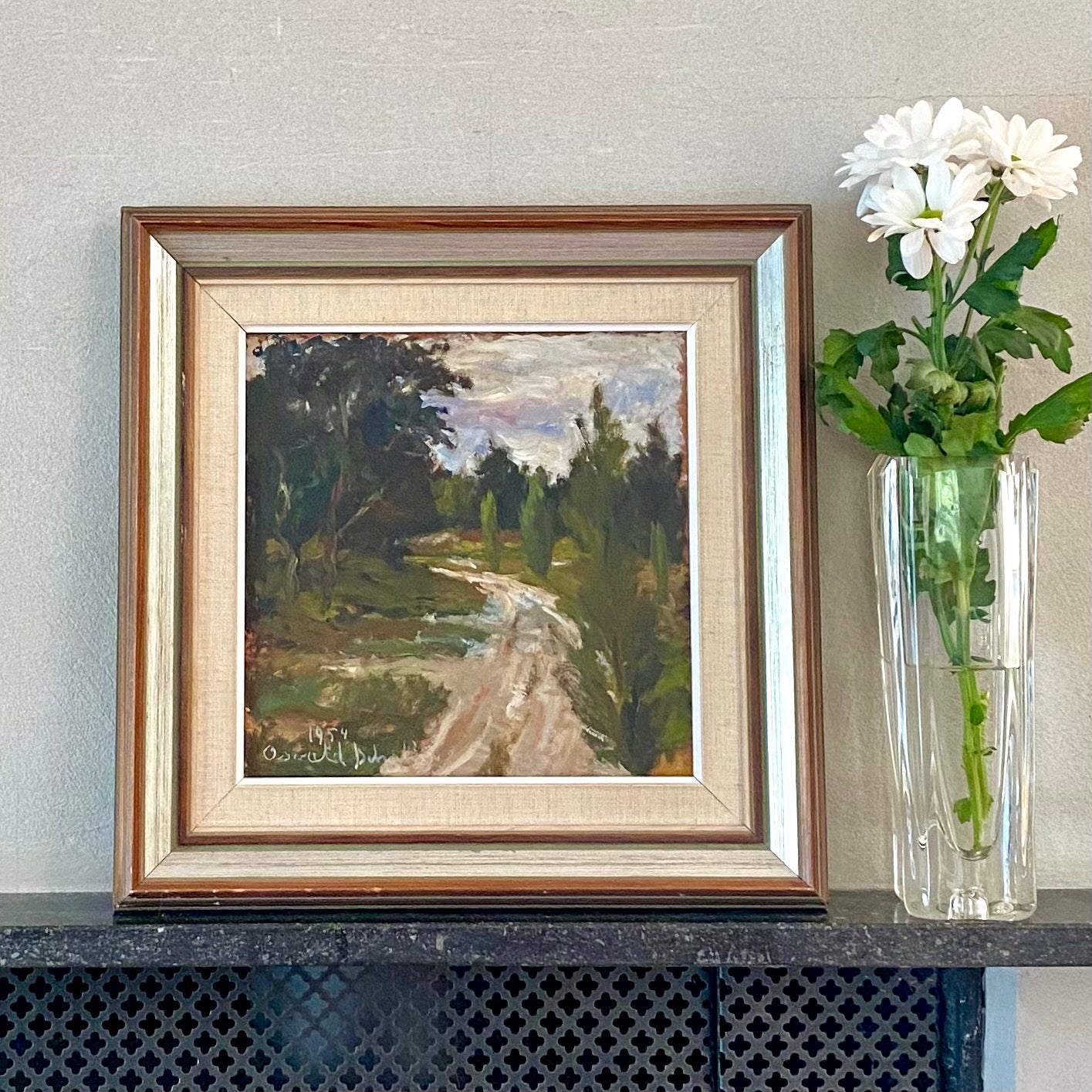 Mid Century Original Landscape Oil Painting From Sweden By O Schalin