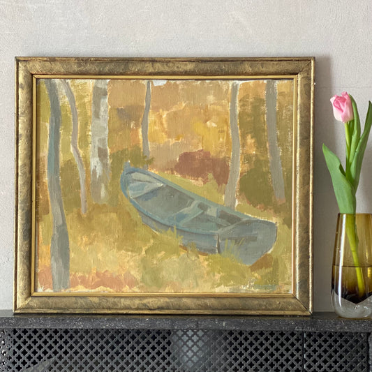 Original Oil Painting Vintage Mid Century By H Roxström Sweden