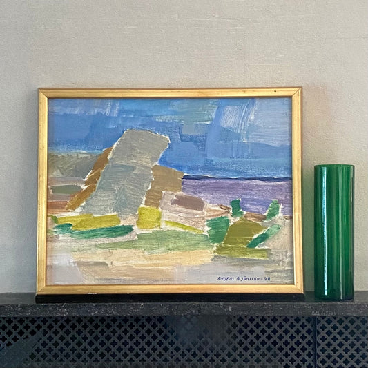 Vintage Mid Century Oil Painting By A A Jönsson Sweden 1948