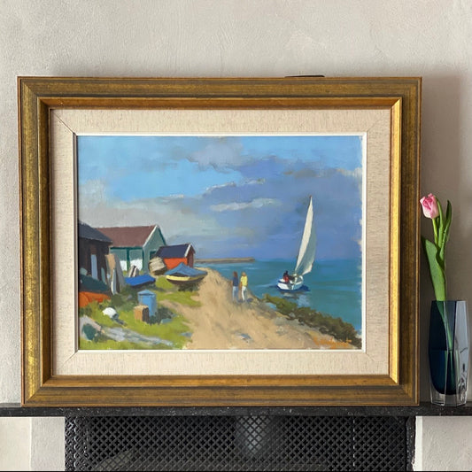 Original Oil Painting Vintage Mid Century From Sweden By R Lindqvist