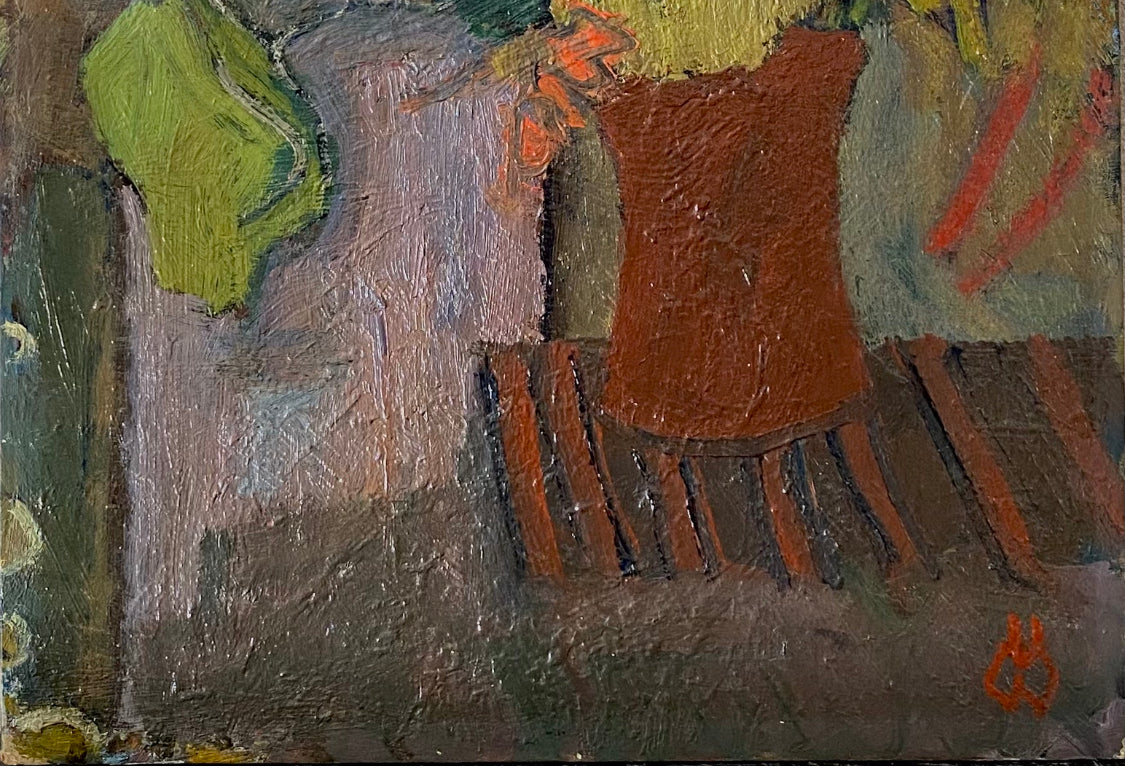 Mid Century Original Still Life Oil Painting From Sweden by U Wickström