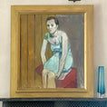 Load image into Gallery viewer, Mid Century Original Portrait Oil Painting L Reis From Sweden