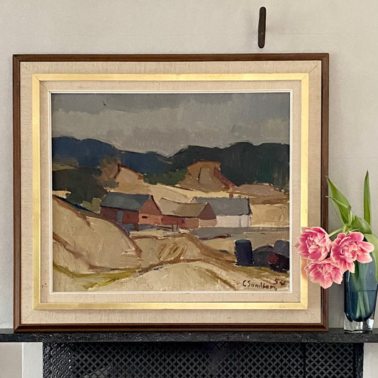Vintage Landscape Oil Painting by Gotthard Sandberg from Sweden
