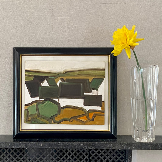 Mid Century Farmhouse Oil Painting From Sweden