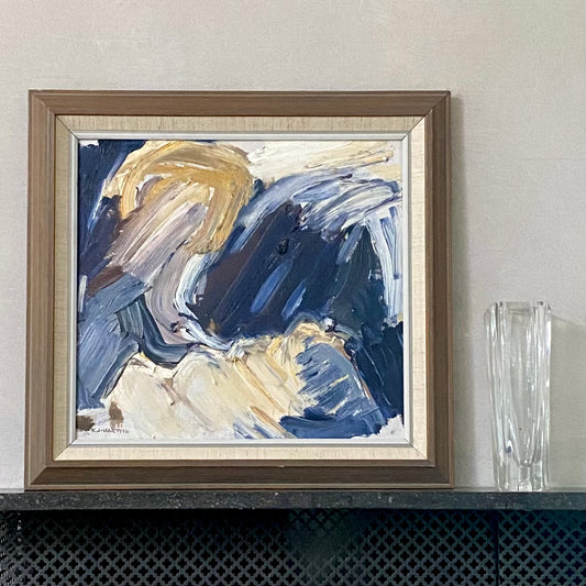 Vintage Original Abstract Oil Painting From Sweden