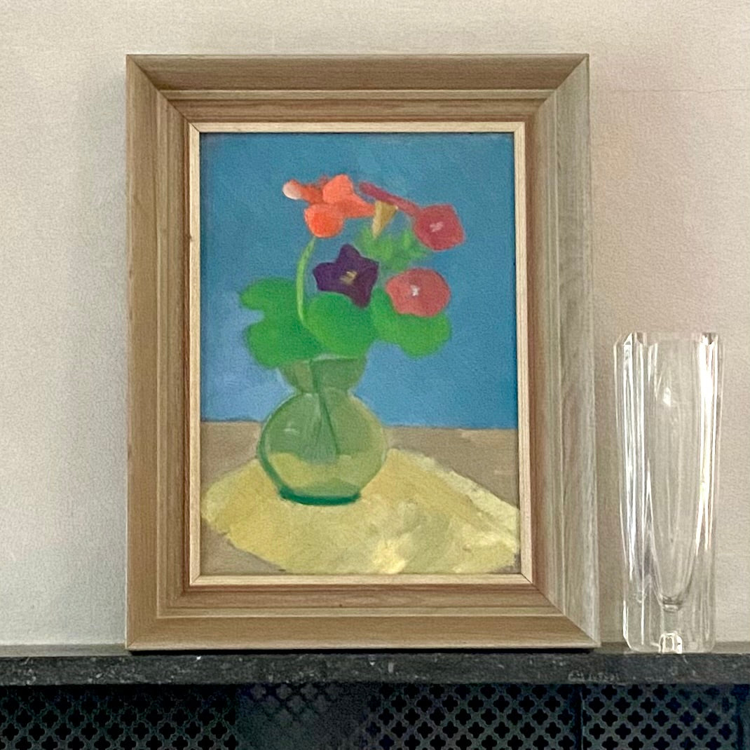 Mid Century Original Still Life Oil Painting From Sweden