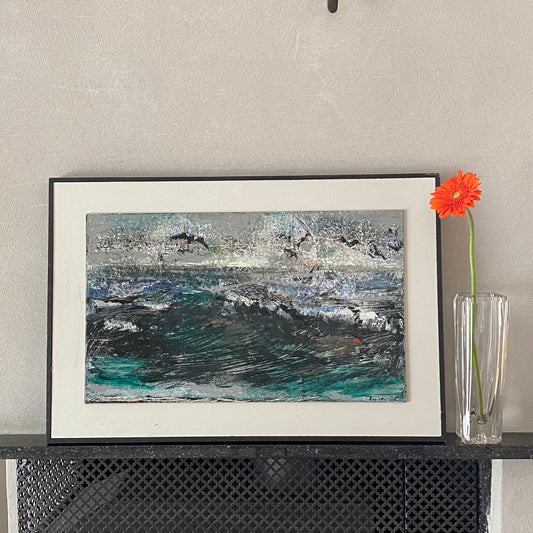Vintage Seascape Oil Painting From Sweden By Erik Emanuelsson