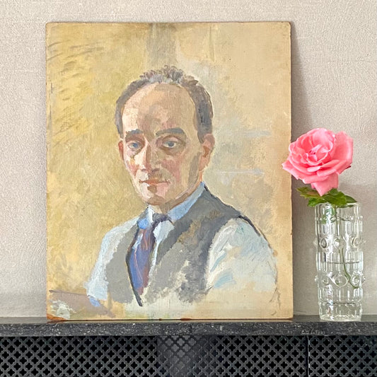 Vintage Portrait Oil Painting from Sweden
