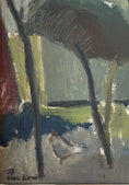 Load image into Gallery viewer, RESERVED MISSYBLUE Mid Century Chicken Oil Painting By Allan Erwö 1953 Sweden