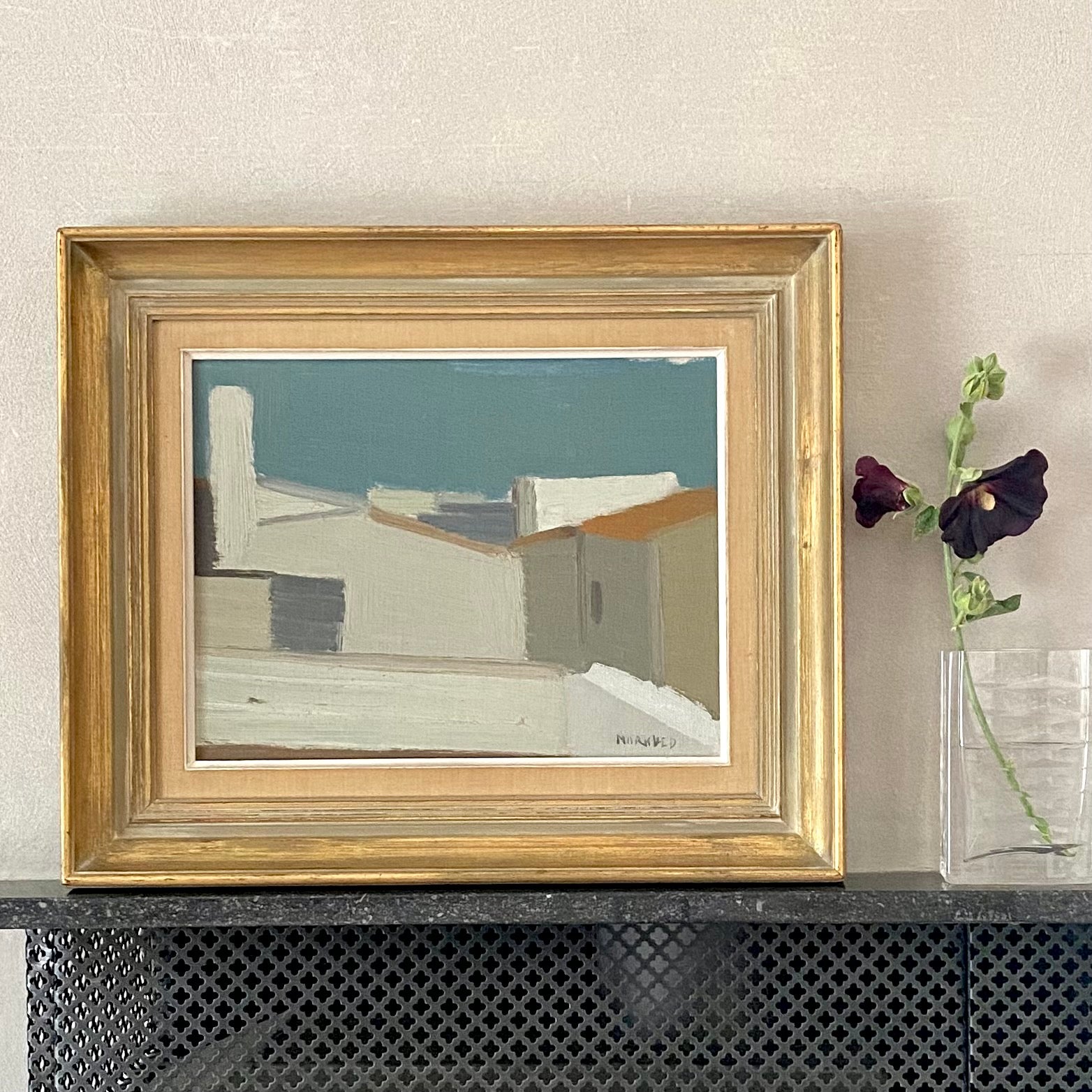 Mid Century Original Landscape Oil Painting By S Markhed Sweden