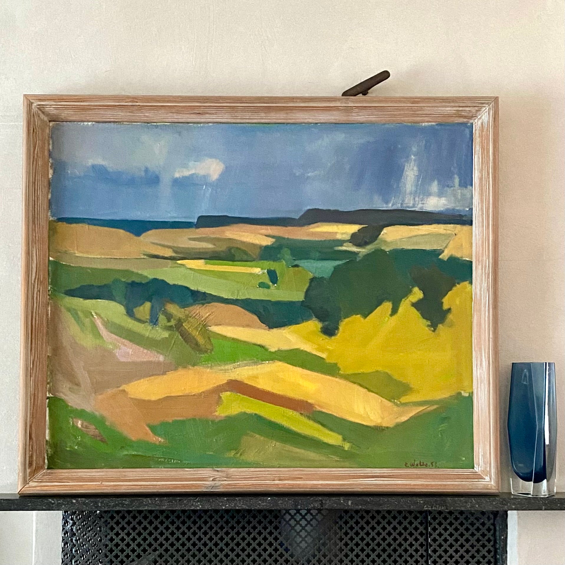 Mid Century Landscape Oil Painting By E W Persson Sweden