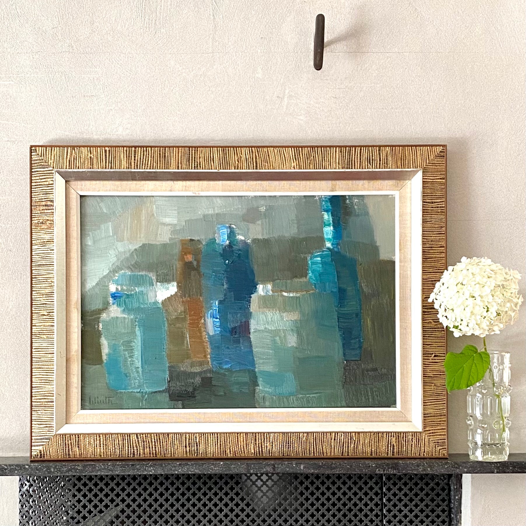 Mid Century Original Still Life Oil Painting By J Wierth From Sweden