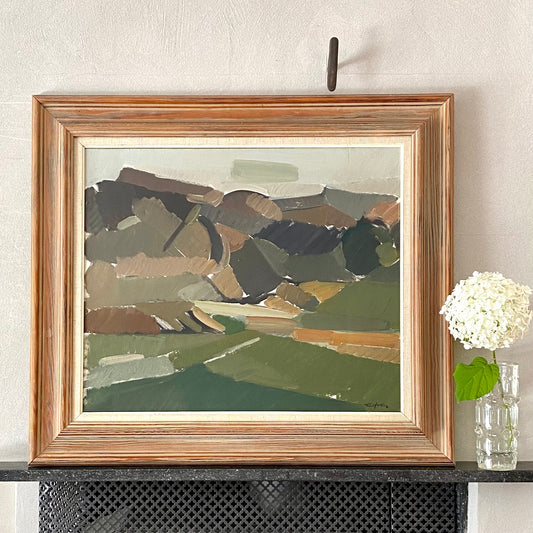 Mid Century Original Landscape Oil Painting From Sweden By E Elfwen