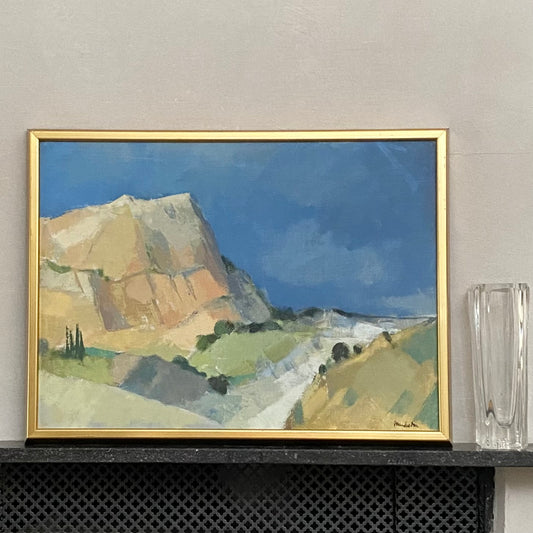 Mid Century Vintage Landscape Oil Painting By S Wernheden Sweden