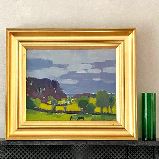 Mid Century Oil Painting By R Björklund  Vintage Art Room