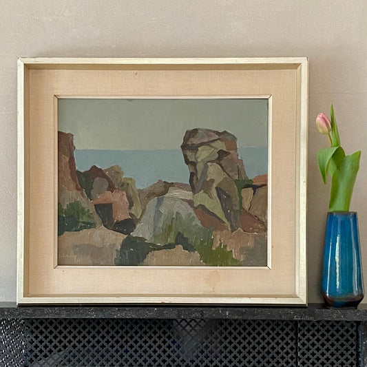 Original Mid Century Seascape Oil Painting By Eric Cederberg Sweden