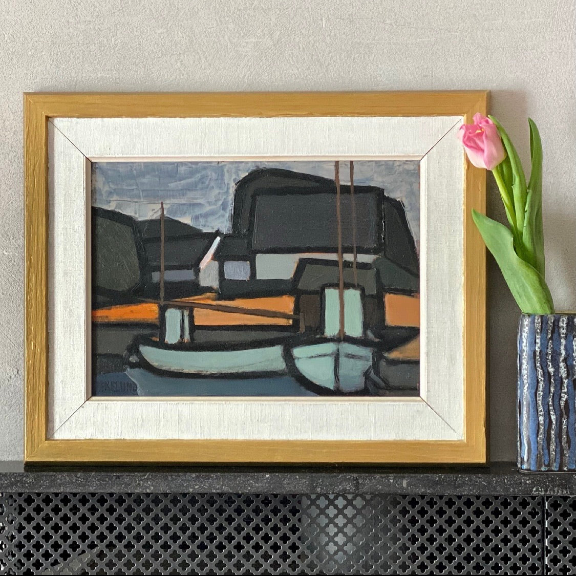 Mid Century Oil Painting from Sweden By Ekelund