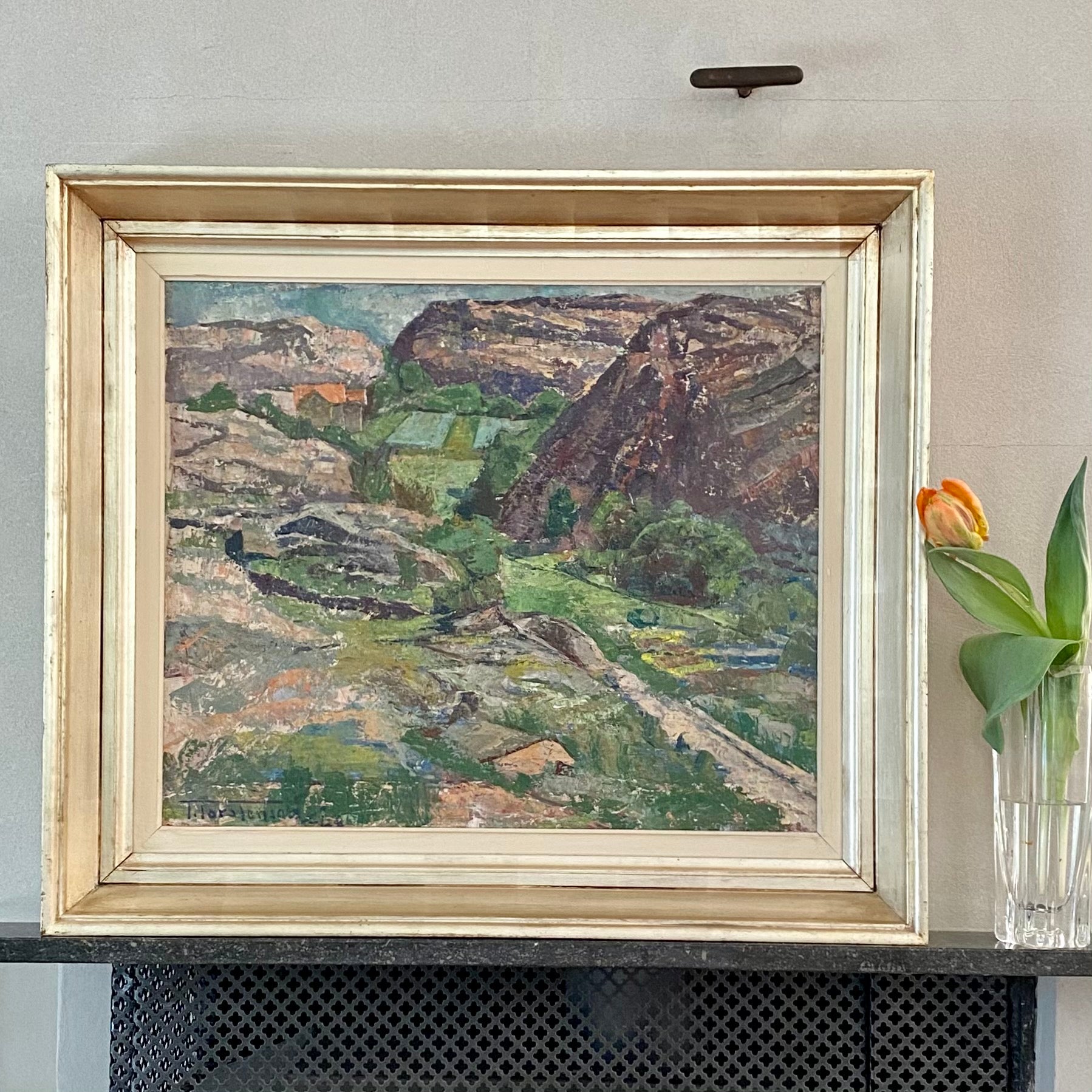 Mid Century Landscape Oil Painting By Torsten Torstensson From Sweden
