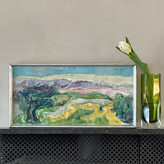 Vintage Art Room Original Landscape Oil Painting Sweden